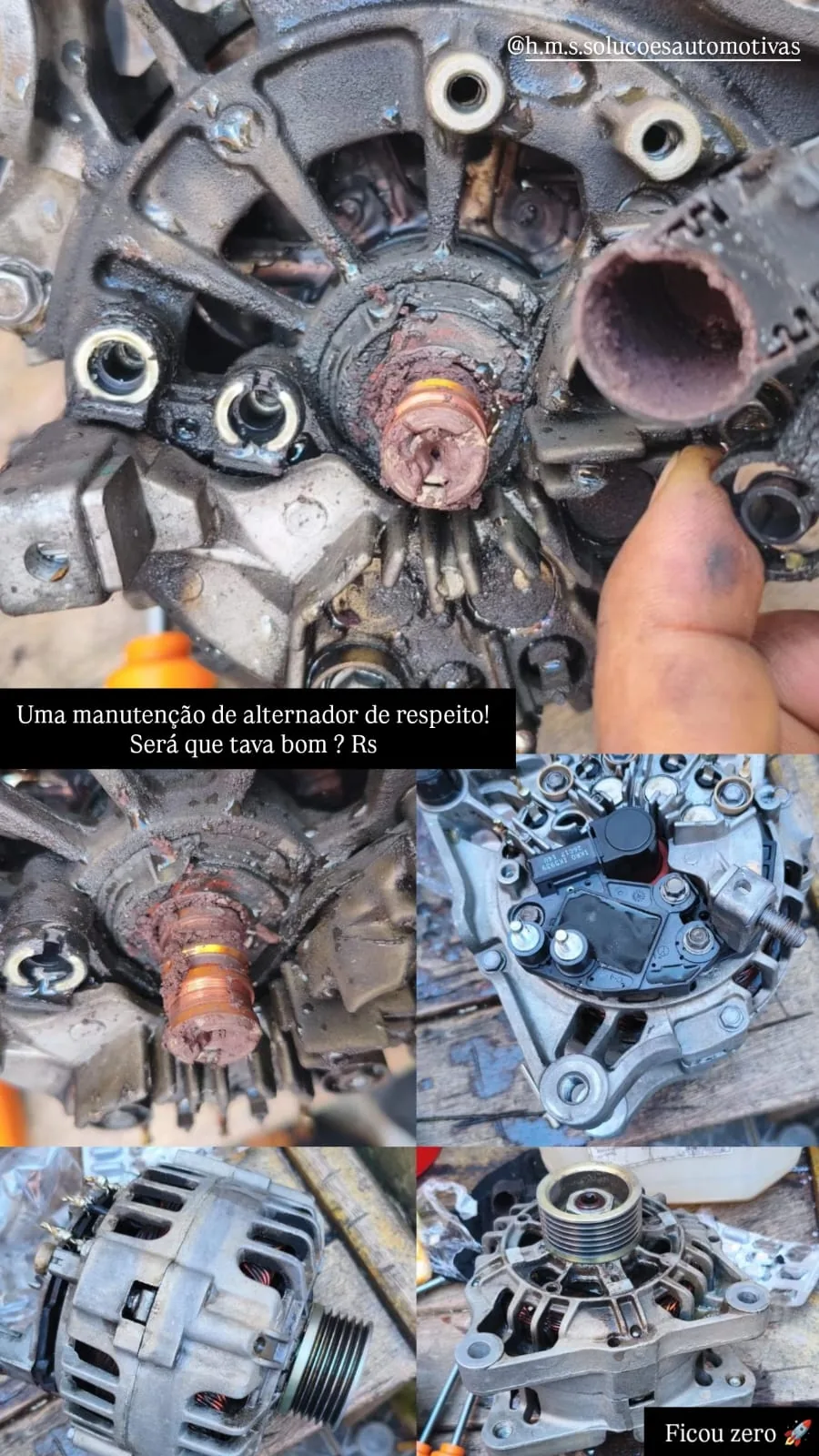 Alternador automotivo durante manutenção